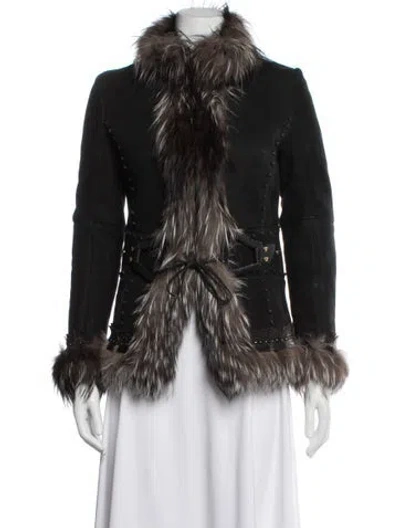 Pre-owned Roberto Cavalli Vintage 2006 Fur Jacket In Black