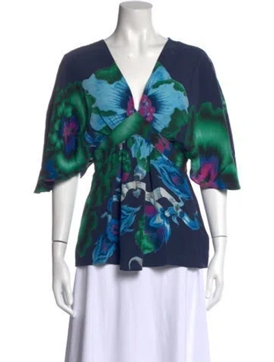 Pre-owned Roberto Cavalli Vintage 2007 Blouse In Blue