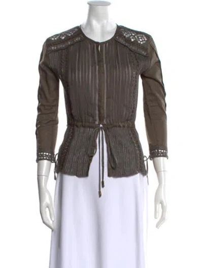 Pre-owned Roberto Cavalli Vintage 2007 Blouse In Gray