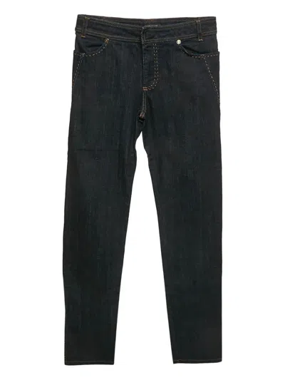 Pre-owned Roberto Cavalli Vintage 2007 Logo-detailed Jeans In Blue