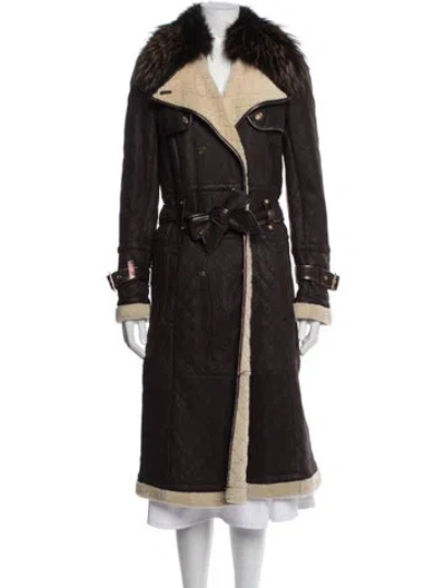 Pre-owned Roberto Cavalli Vintage 2007 Trench Coat In Brown