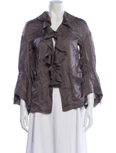 Pre-owned Roberto Cavalli Vintage 2008 Blouse In Gray