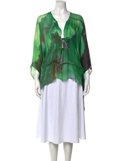 Pre-owned Roberto Cavalli Vintage 2008 Blouse In Green