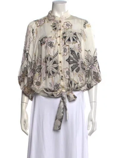 Pre-owned Roberto Cavalli Vintage 2008 Blouse In Neutrals