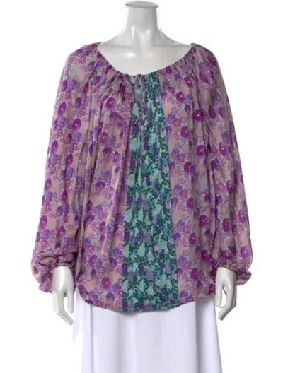 Pre-owned Roberto Cavalli Vintage 2008 Blouse In Purple