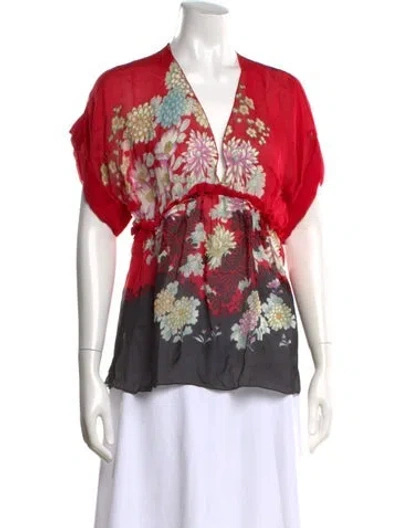 Pre-owned Roberto Cavalli Vintage 2009 Blouse In Black/red