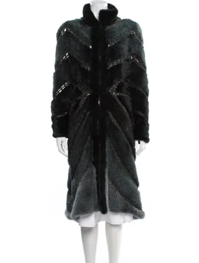 Pre-owned Roberto Cavalli Vintage 2009 Fur Coat W/ Tags In Green