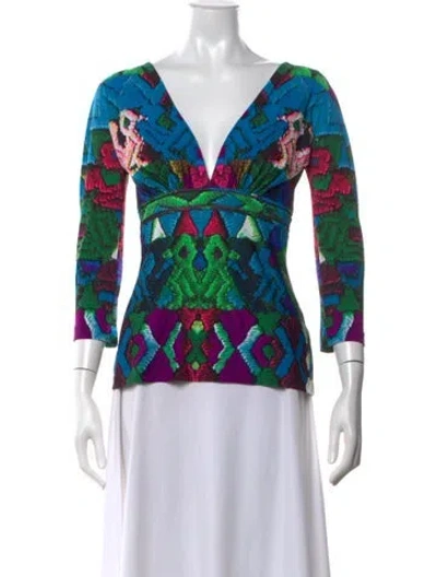 Pre-owned Roberto Cavalli Vintage 2009 Top In Blue