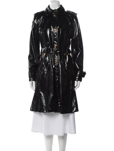 Pre-owned Roberto Cavalli Vintage 2009 Trench Coat In Black