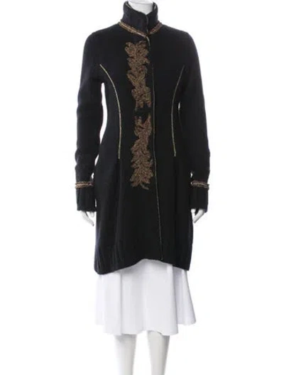 Pre-owned Roberto Cavalli Vintage 2010 Coat In Black/gold