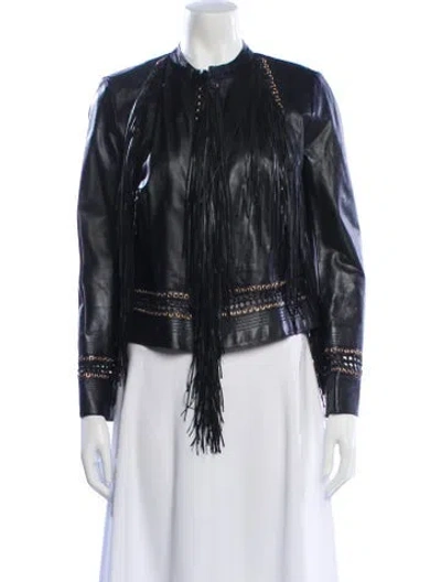 Pre-owned Roberto Cavalli Vintage 2011 Biker Jacket In Black