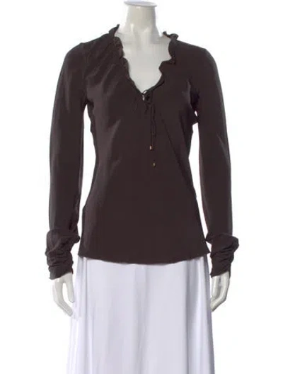 Pre-owned Roberto Cavalli Vintage 2011 Blouse In Brown