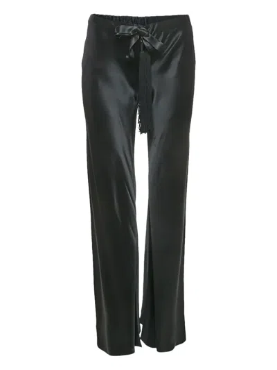 Pre-owned Roberto Cavalli Vintage 2024 Drawstring Silk Trousers