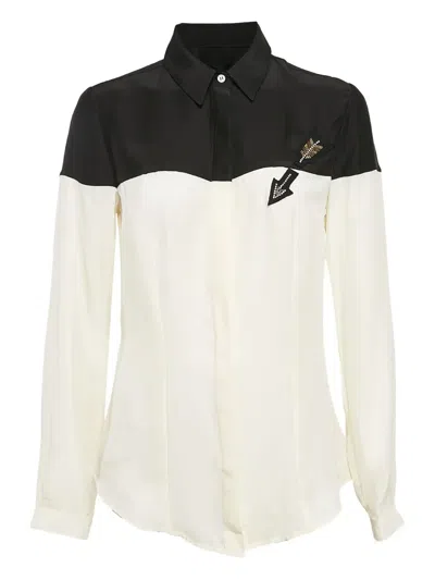 Pre-owned Roberto Cavalli Vintage Arrow-detail Two-tone Shirt