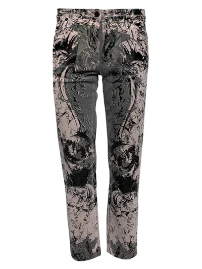 Pre-owned Roberto Cavalli Vintage Baroque-print Trousers