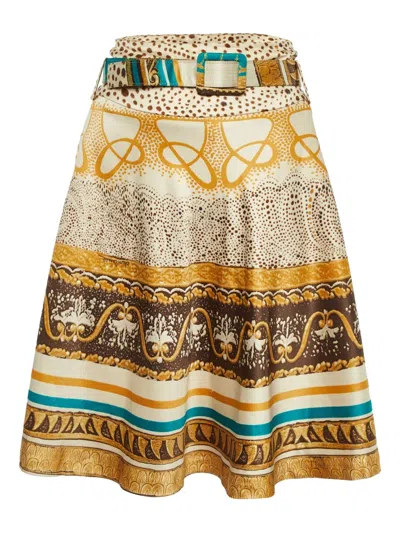 Pre-owned Roberto Cavalli Vintage Belted Midi Skirt