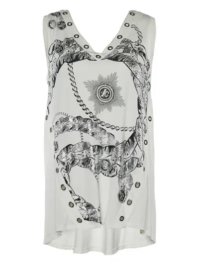 Pre-owned Roberto Cavalli Vintage Chain-print Tank Top