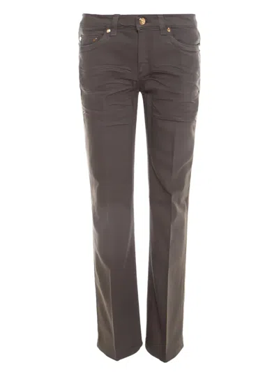 Pre-owned Roberto Cavalli Vintage Cotton Low-waist Jeans In Gray