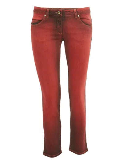 Pre-owned Roberto Cavalli Vintage Denim Skinny Jeans In Red