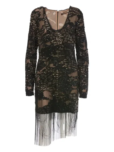 Pre-owned Roberto Cavalli Vintage Embroidered Mini Dress