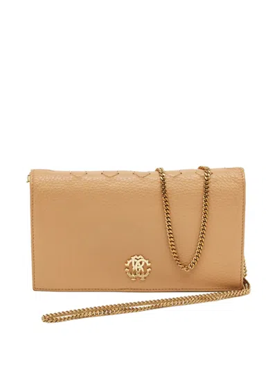 Pre-owned Roberto Cavalli Vintage Flap Leather Wallet In Neutral