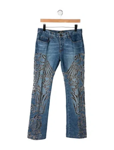Pre-owned Roberto Cavalli Vintage Flared Jeans In Blue