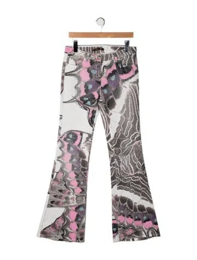 Pre-owned Roberto Cavalli Vintage Flared Jeans In Grey/pink