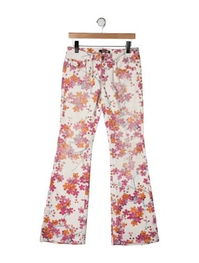 Pre-owned Roberto Cavalli Vintage Flared Jeans In Pink/white