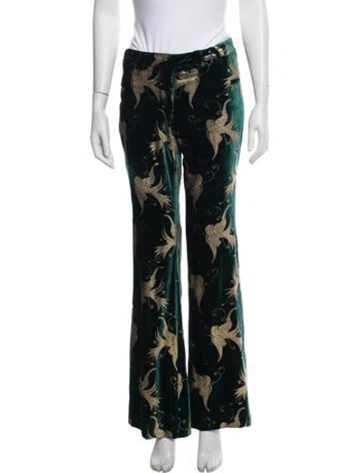 Pre-owned Roberto Cavalli Vintage Flared Pants In Green