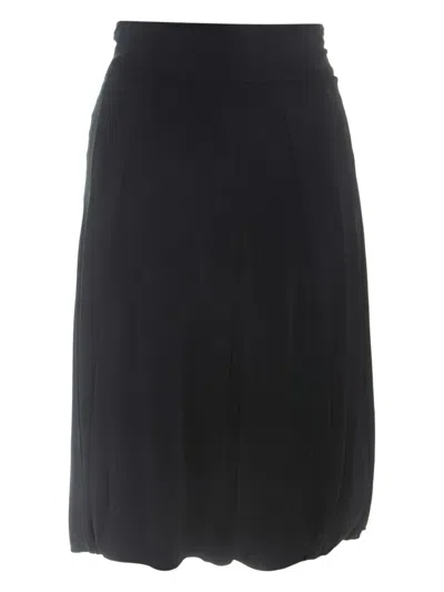 Pre-owned Roberto Cavalli Vintage Gathered Midi Skirt In Black