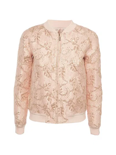 Pre-owned Roberto Cavalli Vintage Jacquard Bomber Jacket In Pink