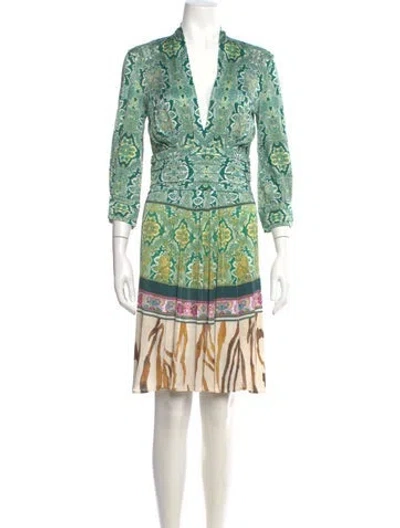 Pre-owned Roberto Cavalli Vintage Knee-length Dress In Green
