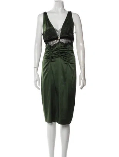 Pre-owned Roberto Cavalli Vintage Knee-length Dress In Green