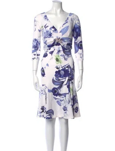Pre-owned Roberto Cavalli Vintage Knee-length Dress In White