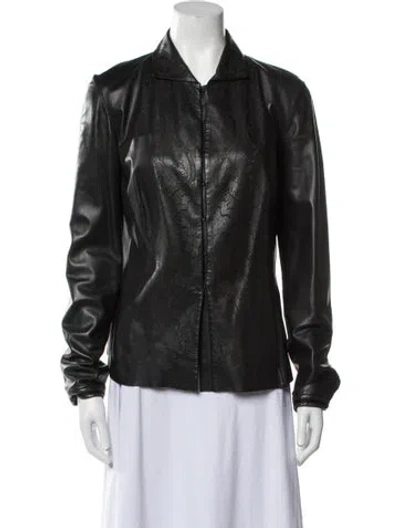 Pre-owned Roberto Cavalli Vintage Late 1990's - Early 2000's Biker Jacket In Black