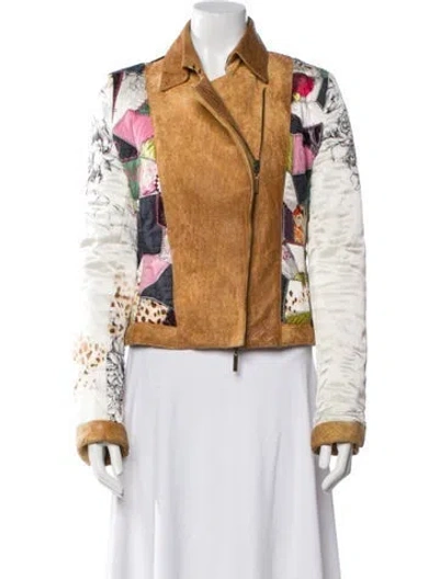 Pre-owned Roberto Cavalli Vintage Late 1990's - Early 2000's Biker Jacket In Multi