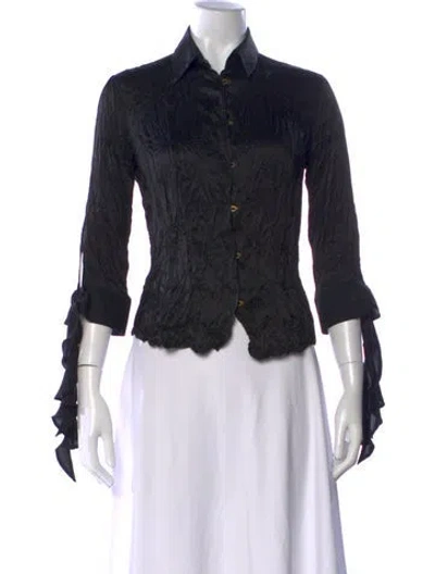 Pre-owned Roberto Cavalli Vintage Late 1990's - Early 2000's Blouse In Black