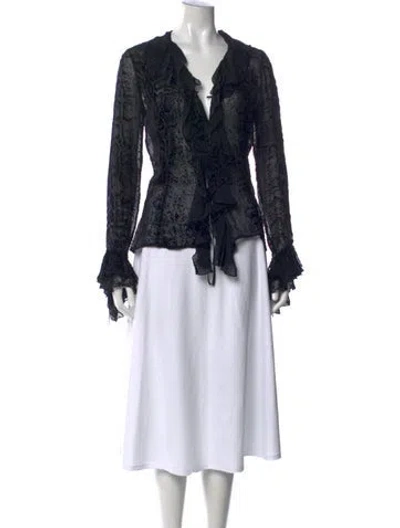 Pre-owned Roberto Cavalli Vintage Late 1990's - Early 2000's Blouse In Black