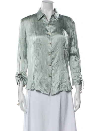 Pre-owned Roberto Cavalli Vintage Late 1990's - Early 2000's Blouse In Blue