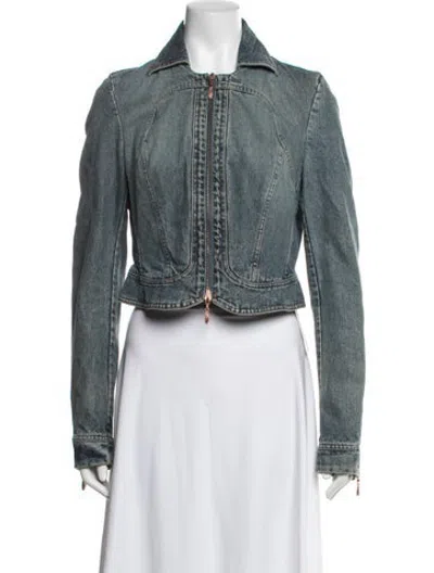 Pre-owned Roberto Cavalli Vintage Late 1990's - Early 2000's Denim Jacket In Blue