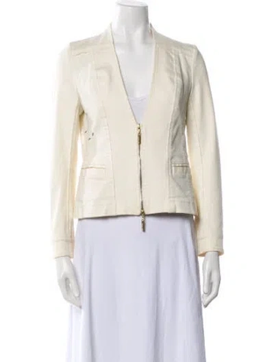 Pre-owned Roberto Cavalli Vintage Late 1990's - Early 2000's Denim Jacket In White