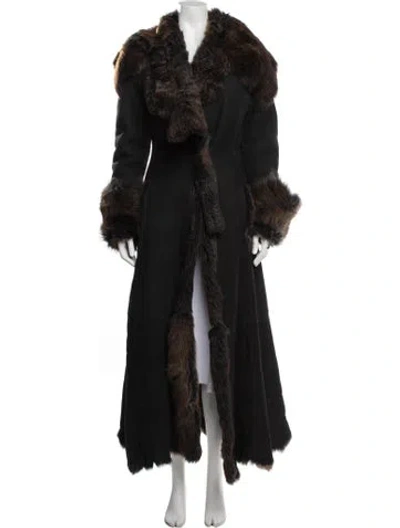 Pre-owned Roberto Cavalli Vintage Late 1990's - Early 2000's Fur Coat In Black