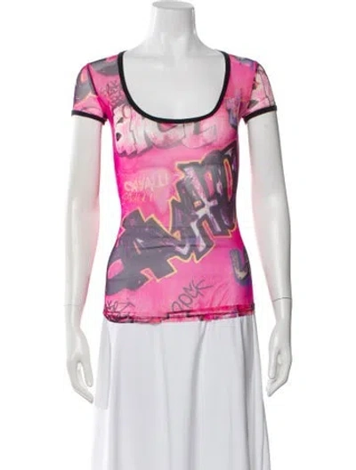 Pre-owned Roberto Cavalli Vintage Late 2000's - Early 2010's Top In Pink