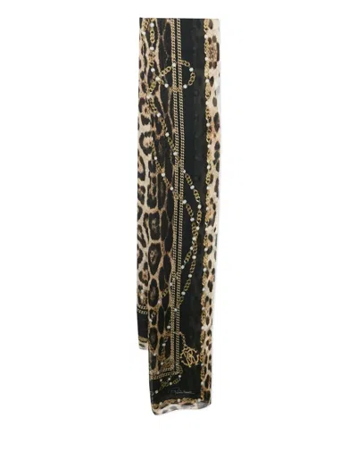 Pre-owned Roberto Cavalli Vintage Leopard-print Scarf