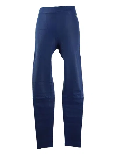 Pre-owned Roberto Cavalli Vintage Logo-detail Leather Trousers In Blue