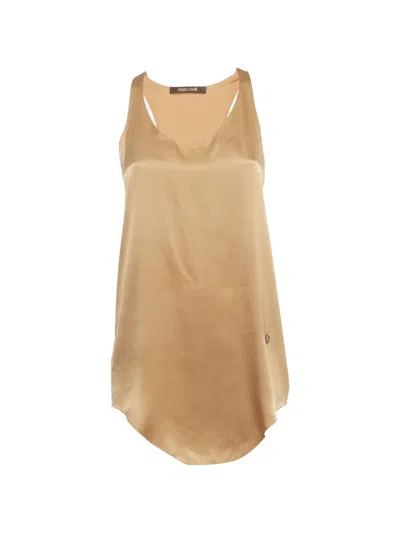 Pre-owned Roberto Cavalli Vintage Logo-embellished Tank Top In Neutrals