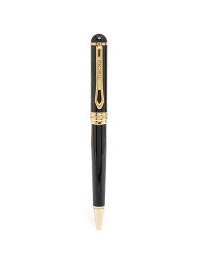 Pre-owned Roberto Cavalli Vintage Logo-engraved Resin Ballpoint Pen In Black