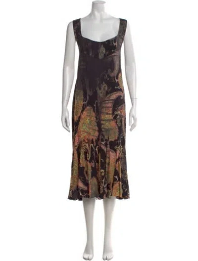 Pre-owned Roberto Cavalli Vintage Long Dress In Black