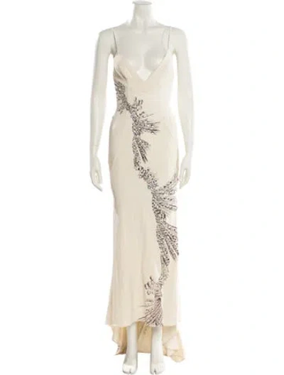 Pre-owned Roberto Cavalli Vintage Long Dress In Neutral