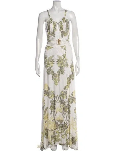 Pre-owned Roberto Cavalli Vintage Long Dress In White